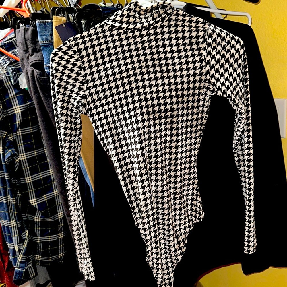 Naked Wardrobe coordinated sets includes body suit w skirt in houndstooth
